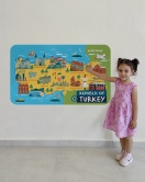 Eğitici ve Öğretici Cocuk Odası Türkiye Haritası Duvar Sticker-60x105-3871