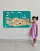 Eğitici ve Öğretici Cocuk Odası Türkiye Haritası Duvar Sticker-60x105-3878