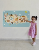 Eğitici ve Öğretici Cocuk Odası Türkiye Haritası Duvar Sticker-60x105-3879