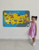 Eğitici ve Öğretici Cocuk Odası Türkiye Haritası Duvar Sticker-60x105-3881