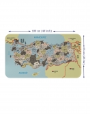 Eğitici - Öğretici Dünya ve Türkiye Haritası Çocuk Odası Duvar Sticker-60x105-3889