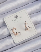 Xuping Rose Renk Damla Zirkon Taşlı Earcuff Küpe