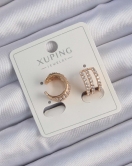 Xuping Rose Renk Sıralı Zirkon Taşlı Earcuff Küpe