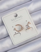 Xuping Rose Renk Zirkon Taşlı Yıldız Model Earcuff Küpe