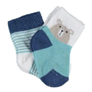 Bibaby Biorganic Hello Teddy Bear 2'Li Kız Çorap 68404 Yeşil