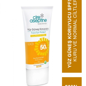 Cire Aseptine Sun Yüz Güneş Koruyucu Krem Kuru ve Normal Ciltler 50 SPF 50ml
