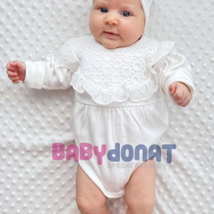 3-12 Ay Kız Bebek Tulum KARPUZ KOLLU Beyaz