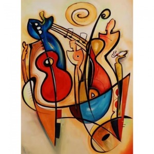  Ruh ve Müzik Sayılarla Boyama Seti Kasnaklı  40 x 50