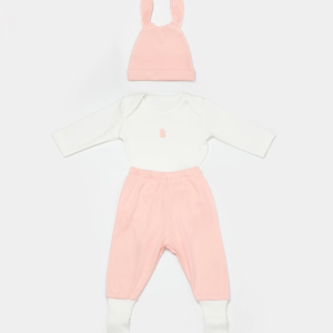 Bibaby Biorganic Bunny 3'Lü Bebek Takım 73326 Pembe