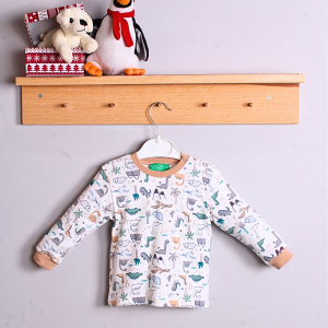 Dinazor Desen Erkek Bebek Eşofman Pijama Takımı Kahverengi