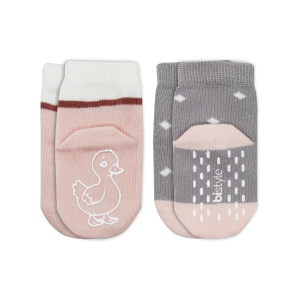 Bistyle Hayvan Figür Kaymaz Kız Soket Çorap 2'li Bs10120 Gri