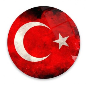 Djital Baskı Yuvarlak Cam Tablo 98