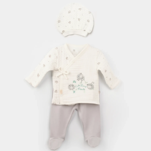 Bibaby Lamb Friends 3'lü Zıbın Set 73328 Gri