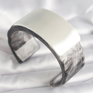 Siyah Mermer Desen Akrilik Plastik Dikdörtgen Plaka Model Vintage Kadın Bilezik