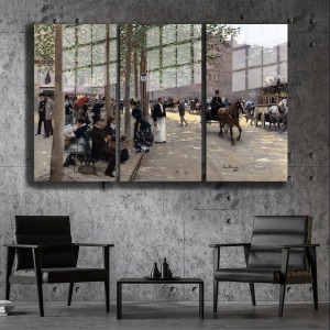 Ünlü Ressamlar ve Yapıtları Modern Yaşam Alanları İçin 3'lü Dikey Cam Tablo 620