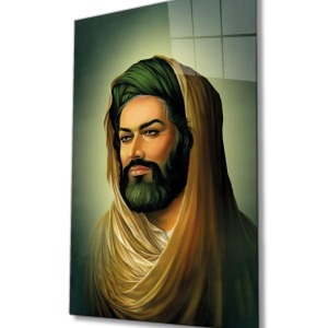 Hz. Ali Dini Islami Cam Tablo Ev Ve Ofis Duvar Dekoru Hediyelik Büyük Tablo Dayanıklı Cam