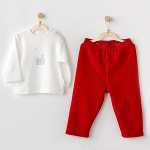 Andywawa AC25103 Happy Newyear 2'Li Bebe Takım Red