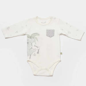 Bibaby Biorganic Koala Jungle Uzun Kol Bebek Body 56969 Gri