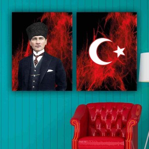 EŞSİZ ATATÜRK VE BAYRAK İKİLİ TABLO
