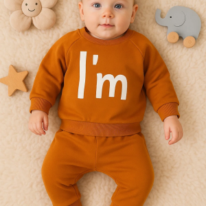 3-18 Ay Erkek Bebek Takımı I'm Cool 2'li Kahverengi
