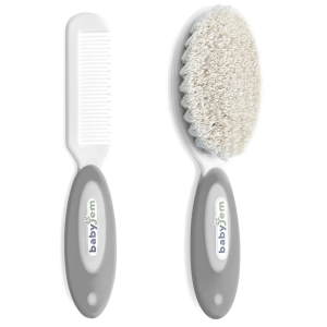 BabyJem Doğal Kıl Fırça Tarak Seti 519 Gri