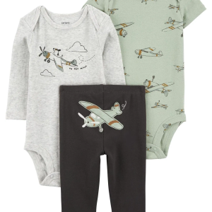 Carter's Erkek Bebek Body Pantolon Set 3'lü Paket 1R035210 Renkli