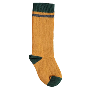 Bibaby Biorganic Çizgili Dizaltı Yaş Çorap 68431 Hardal(1 Adet)