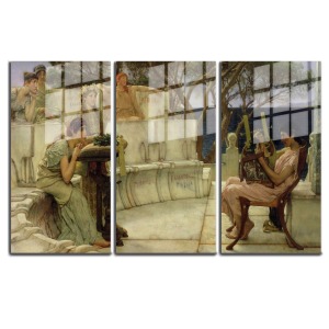Ünlü Ressamlar ve Yapıtları Modern Yaşam Alanları İçin 3'lü Dikey Cam Tablo 514