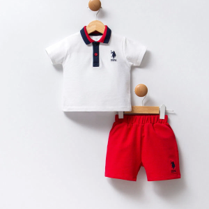 U.s Polo Bebek 2'li Takım Usb2339 Beyaz Kırmızı