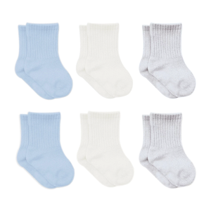 Bistyle Basic Penye Soket Çorap 6'Lı BS10101B Mavi Ekru Gri