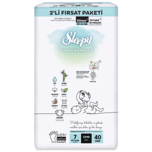 Sleepy Bio Natural Bebek Bezi 2'Li Fırsat Paketi 7 Beden 40 Adet