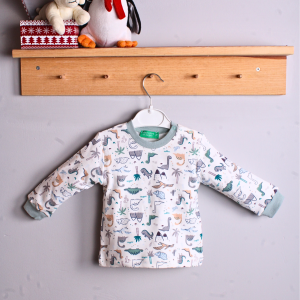 Dinazor Desen Erkek Bebek Eşofman Pijama Takımı Yeşil