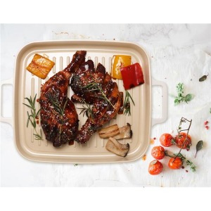 Neoflam Fika Dikdörtgen Alüminyum Grill Tava 28cm Bej