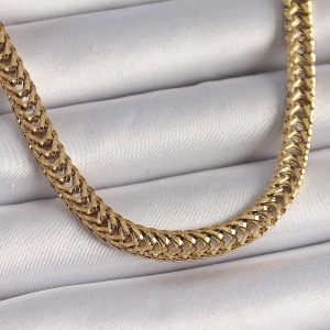 316L Çelik Gold Renk Balık Sırtı Model Kadın Kolye