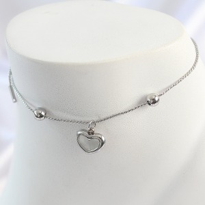 316L Çelik Gold Renk Sallantı Mineli Kalp Figür Topçuk Detay Kadın Halhal