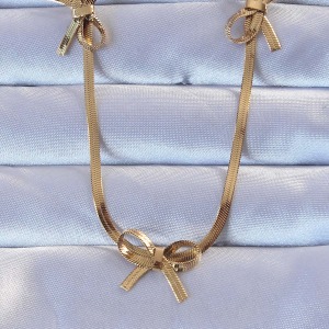 316L Çelik Altın Renk İtalyan Zincirli Fiyonk Kolye