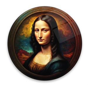 Djital Baskı Yuvarlak Cam Tablo 285