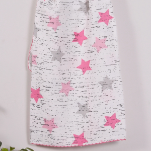 Pembe Yıldız 95*120 Müslin Bebek Battaniyesi