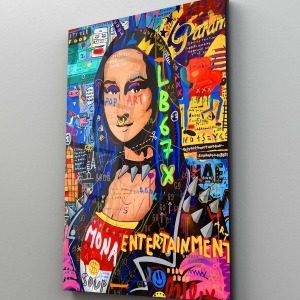 Mona Lisa-renkli Desen Cam Tablo Temperli 4 Mm
