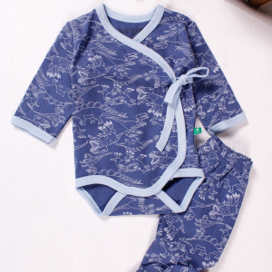 Yeni Doğan 3-6 Ay Dino Erkek Bebek Takımı Kruvaze 2'li Lacivert