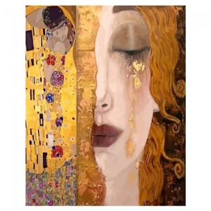  Gustav Klimt İki Eser Sayılarla Boyama Seti Kasnaklı  40 x 50