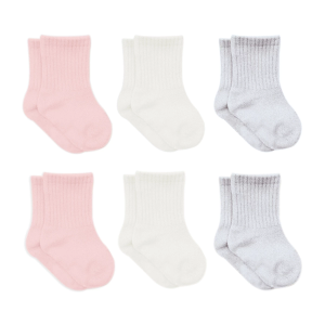 Bistyle Basic Penye Soket Çorap 6'Lı BS10101B Pembe Ekru Gri