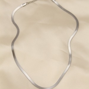 316L Çelik Silver Renk 45 cm İtalyan Zincir Model Kadın Kolye