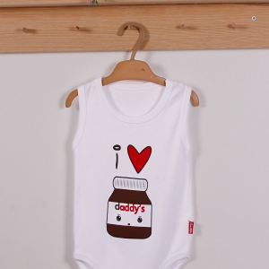 Yeni Doğan 3-12 Ay Daddy's Çikolata Askılı Unisex Body Beyaz