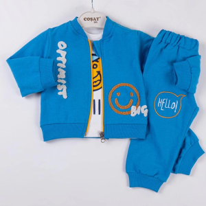 3-18 Ay Erkek Bebek Takımı Optimist Nakışlı Mavi