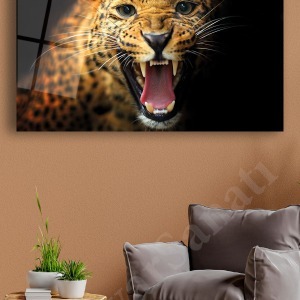 Jaguar Cam Tablo Modern Ev Ofis Salon Hediyelik Büyük Tablo