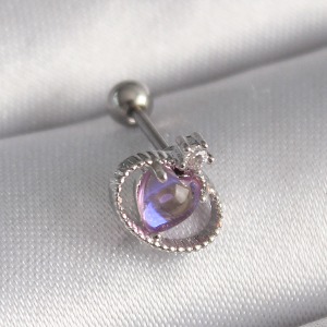 316L Çelik Gold Renk Zirkon Taşlı Toplu İğne Tragus Piercing