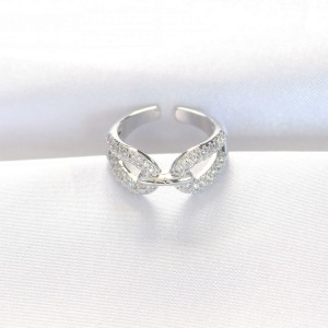 Zirkon Taşlı Silver Renk Ayarlanabilir Yüzük