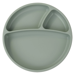 Oioi Porsiyon Vakum Tabanlı Silikon Tabak River Green