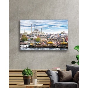 İstanbul Camii Manzaralı 4mm Dayanıklı Cam Tablo Temperli Cam 110 x 70
